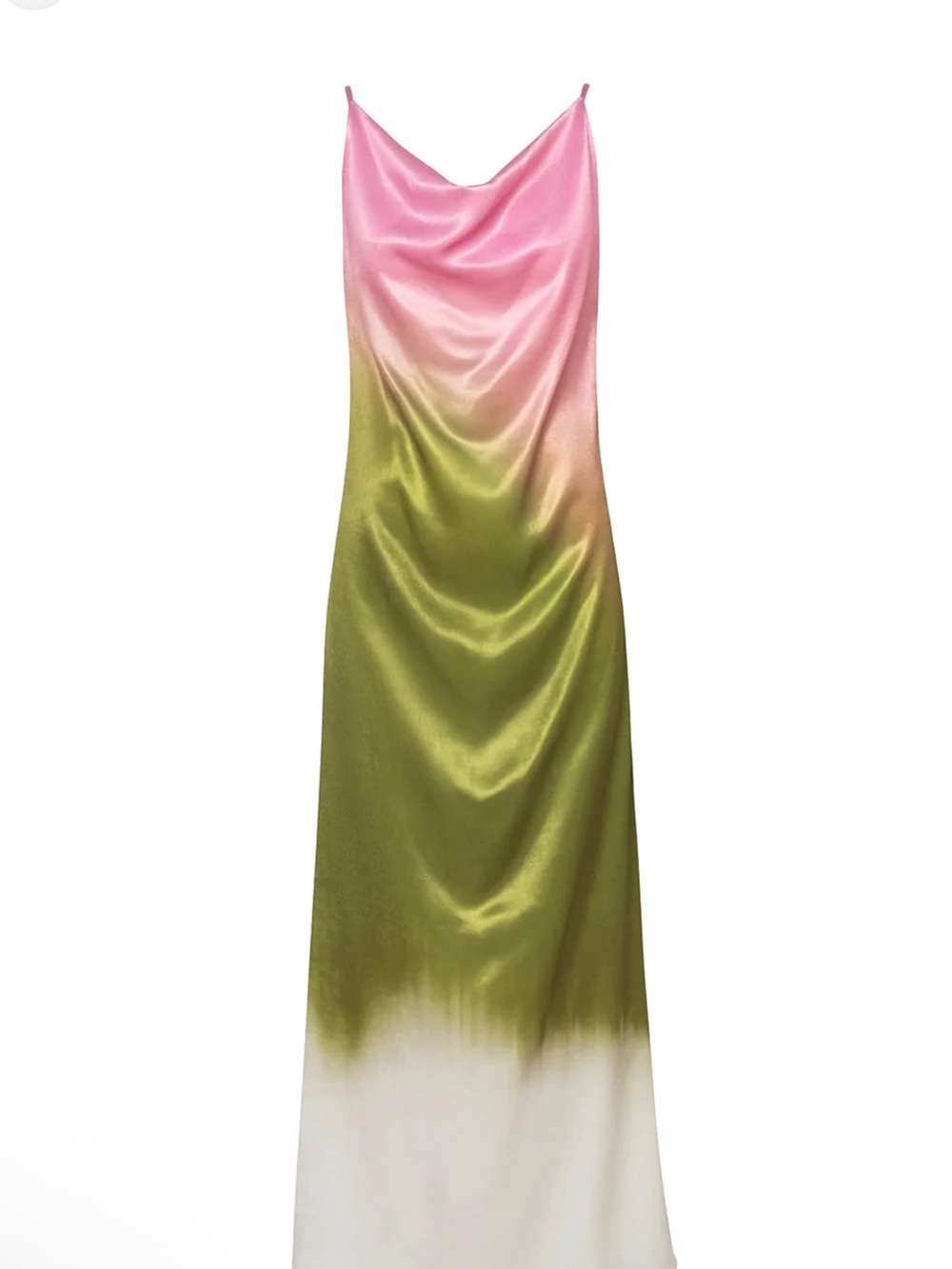 Baobab Collection Pink-to-Olive Ombre Cowl Slip Maxi Dress - Picture 2 of 3